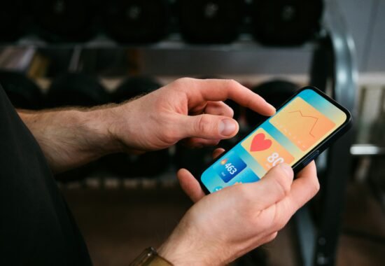 Person using health app